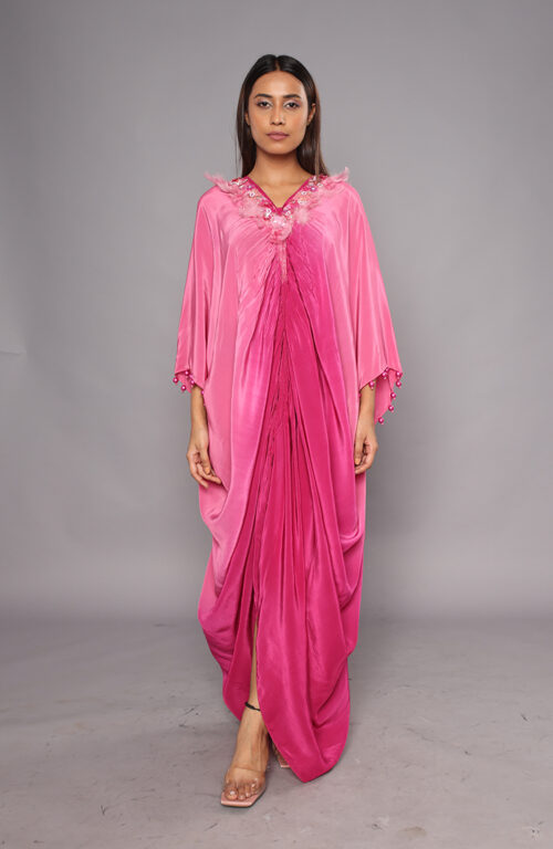 Pink V-Neck Kaftan