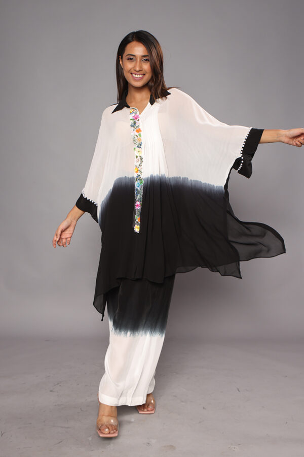 Black and white front embroidery coord set - Image 3