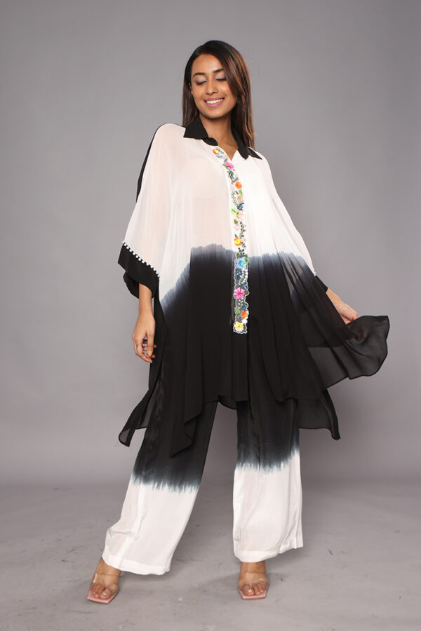 Black and white front embroidery coord set - Image 2