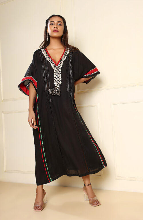 Black braid dress