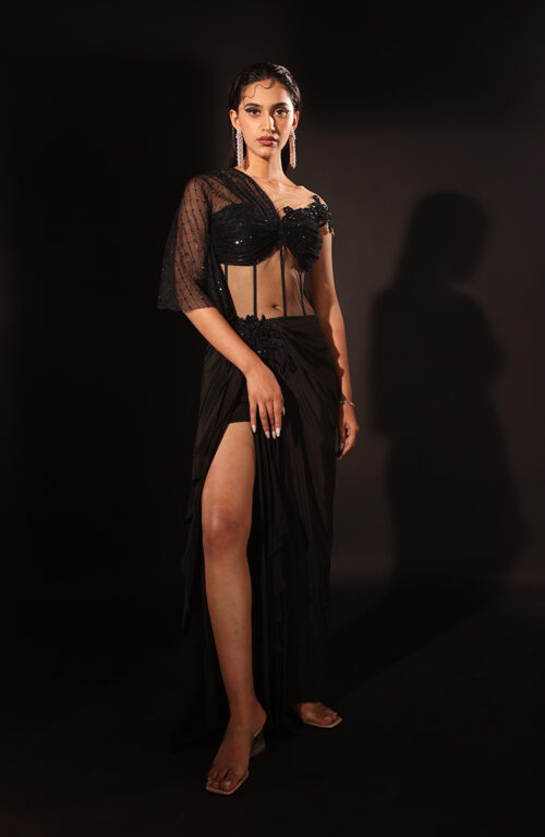 Black Corset Saree