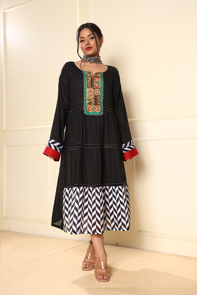Black layered dress