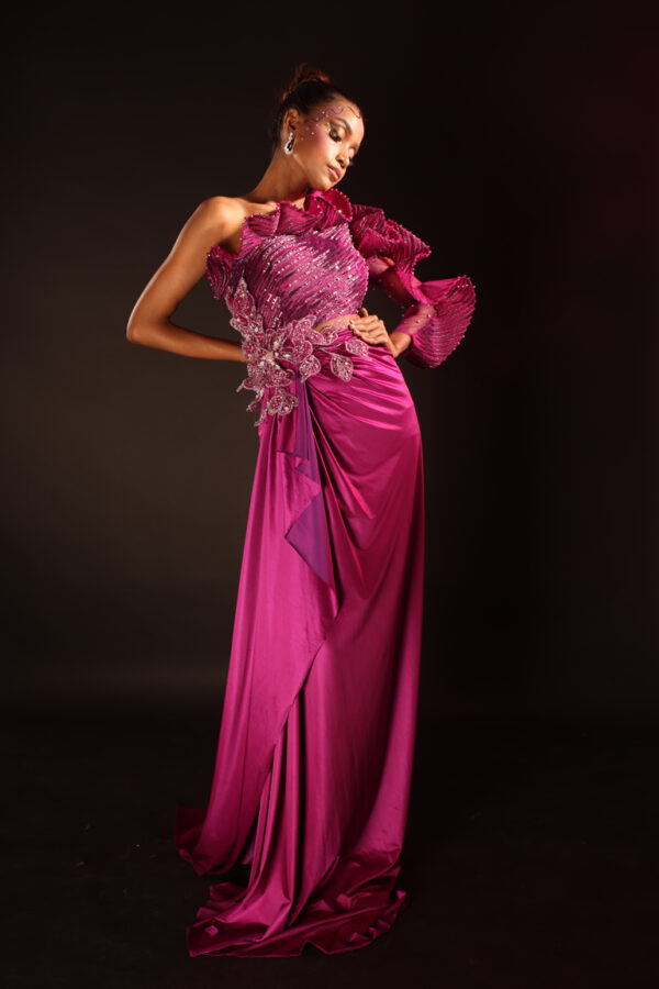 Petals and Pearls Ruffled Gown - Image 5
