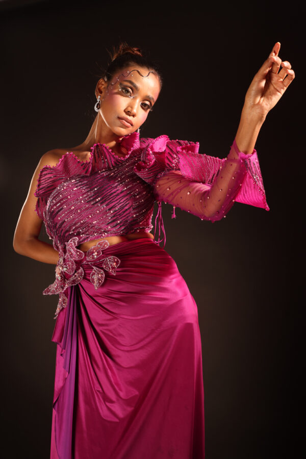 Petals and Pearls Ruffled Gown - Image 3