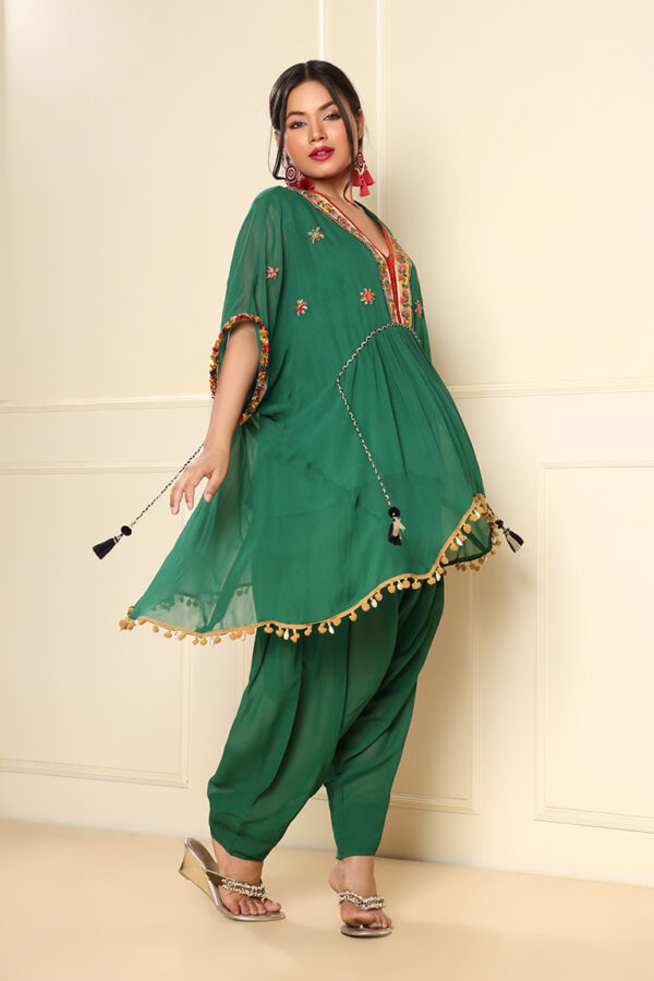 Green Kurti with dhoti - Image 2