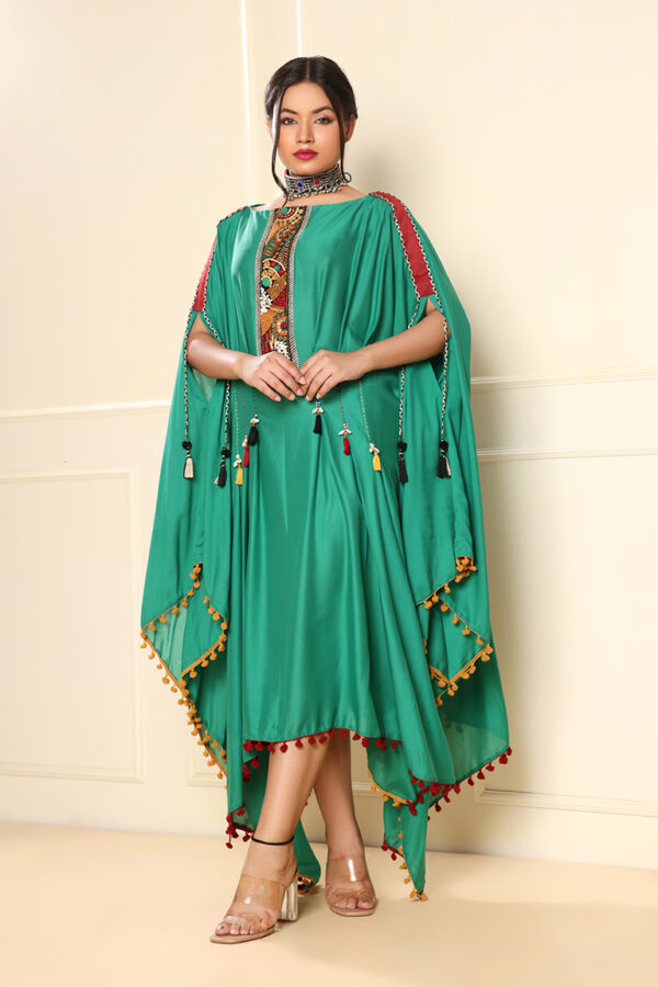 Green flare dress