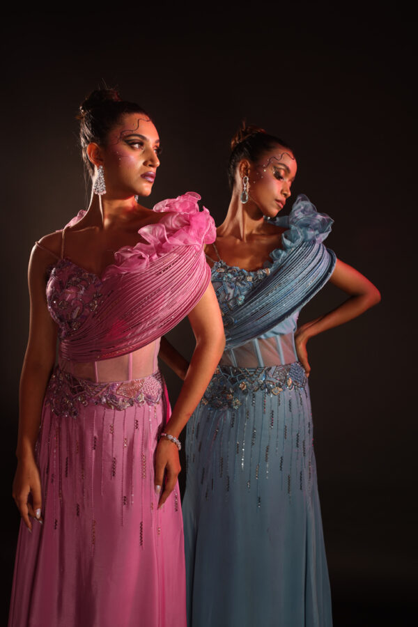 Blue Wired Gown - Image 4