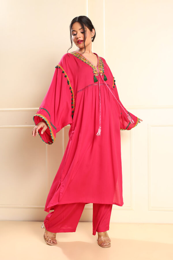Pink V neck Dress - Image 2