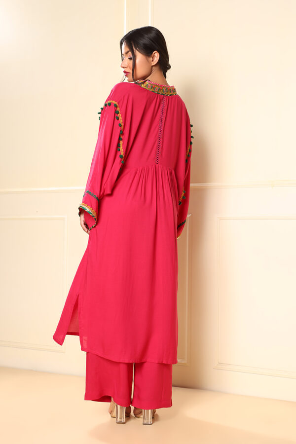 Pink V neck Dress - Image 3