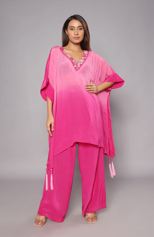Pink V-neck Co-ord set