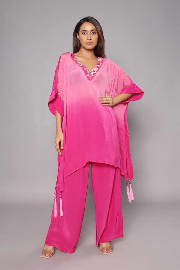 Pink V-neck Co-ord set