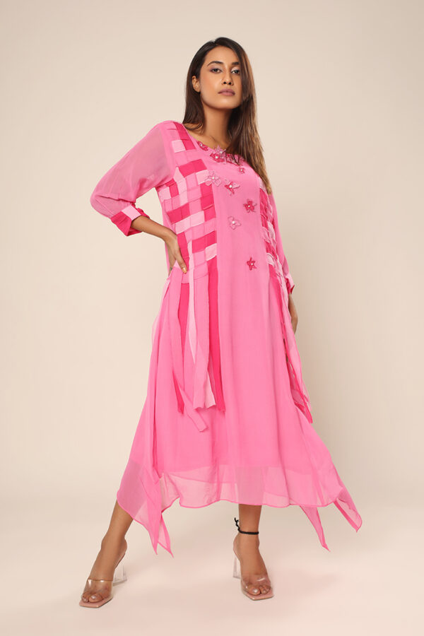Pink weaved dress