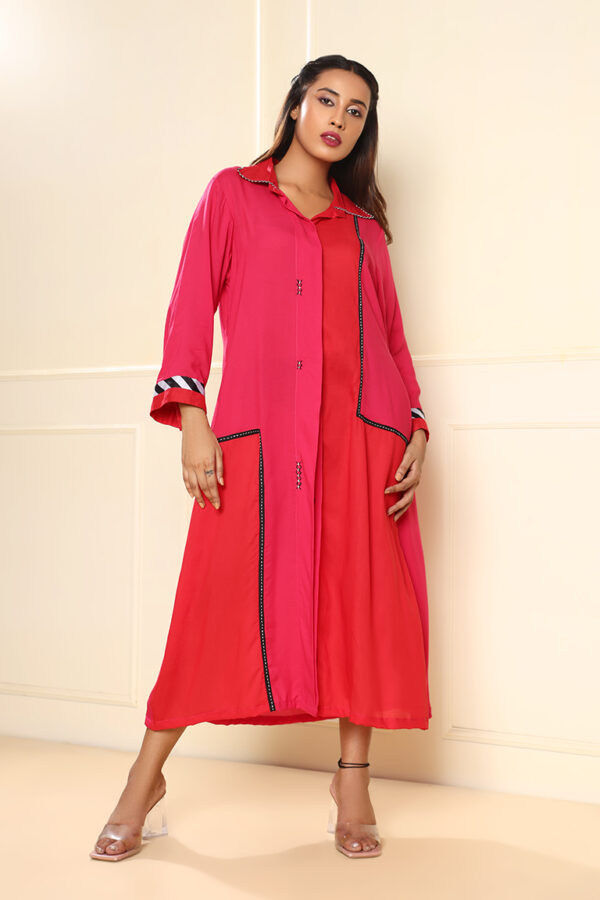 Red and pink dress