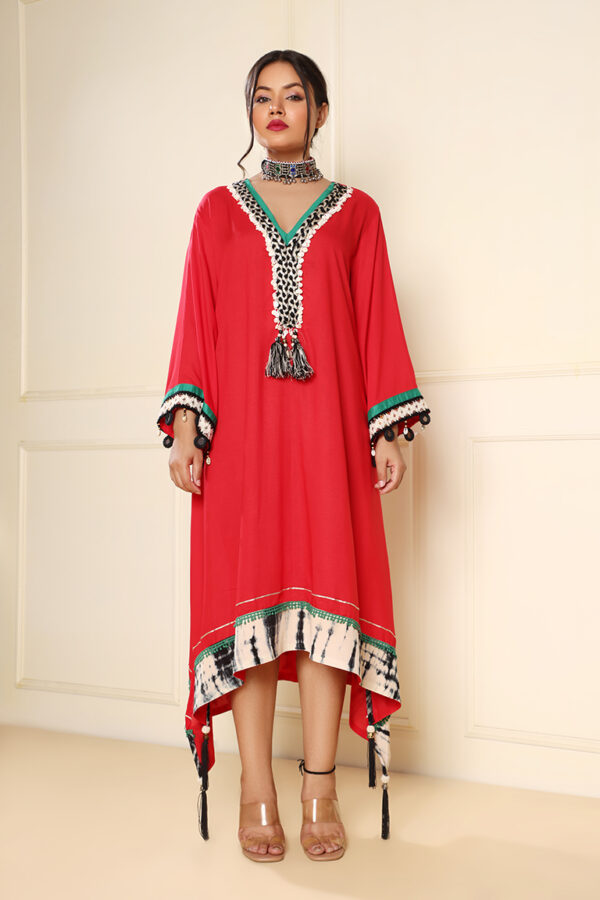 Red braid dress