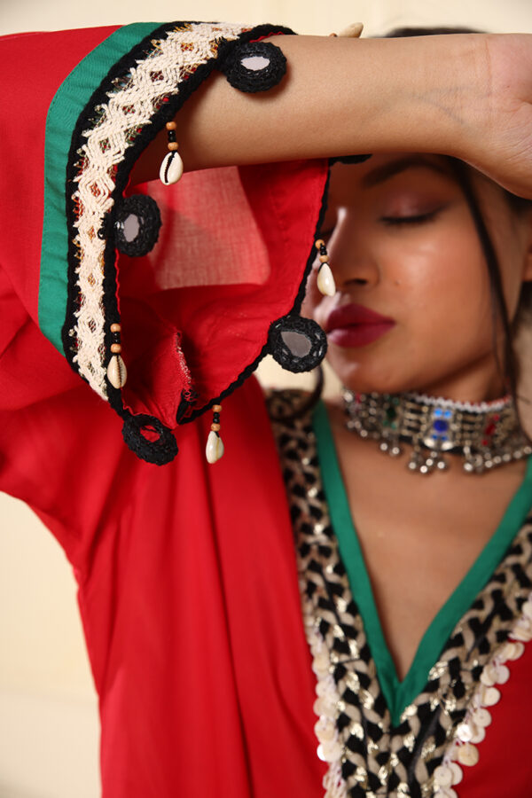 Red braid dress - Image 3